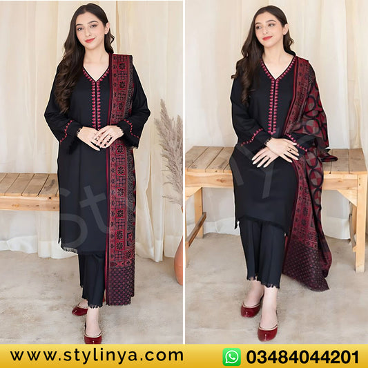 Aisling Embroidered Unstitched Dhanak 3Pc Suit - SL1001