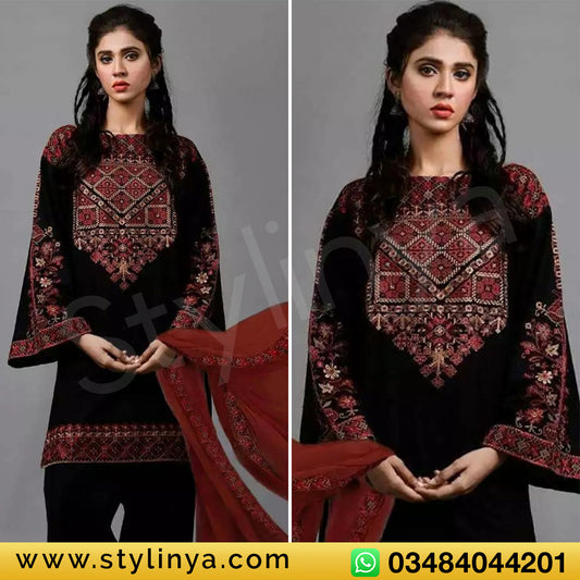 Kayseria Embroidered Unstitched Dhanak 3Pc Suit - SL1001