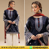 Jazmin Embroidered Unstitched Dhanak 3Pc Suit - SL1001