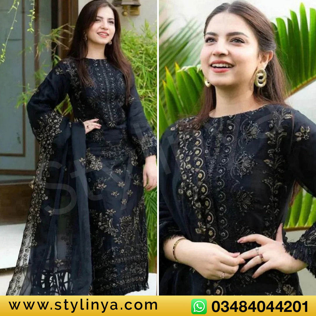 Khaadi Embroidered Unstitched Dhanak 3Pc Suit - SL1001