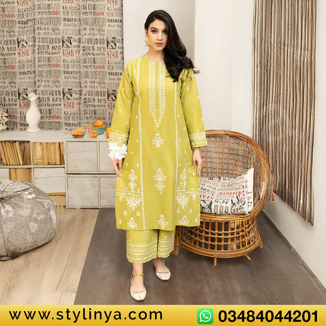 URGE Embroidered Unstitched Dhanak 2Pc Suit - SL1006