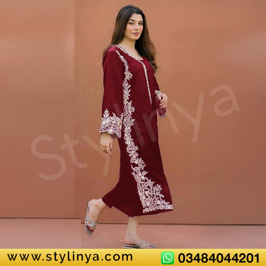 Larobe Embroidered Unstitched Dhanak 2Pc Suit - SL1009