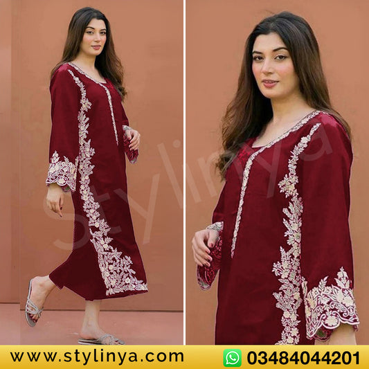 Larobe Embroidered Unstitched Dhanak 2Pc Suit - SL1009