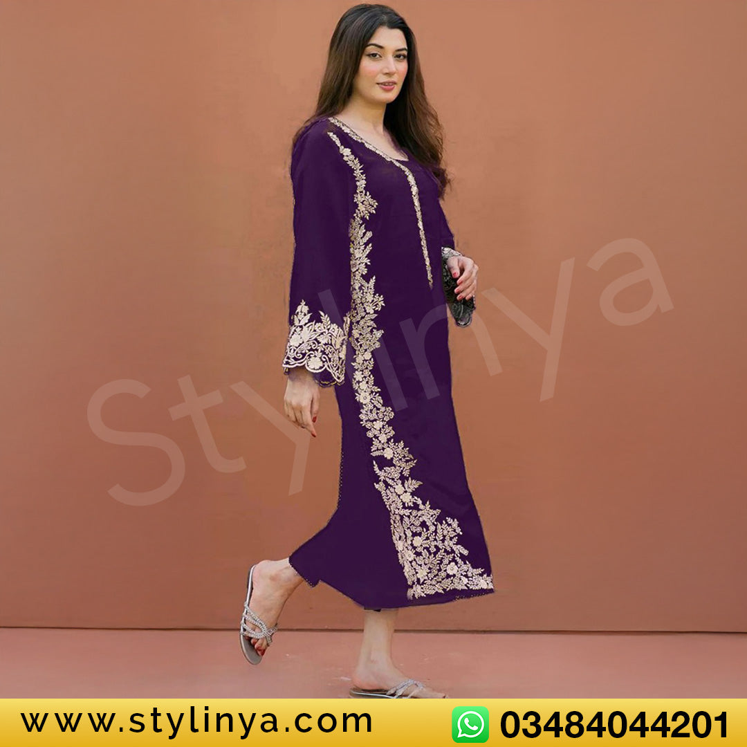 Larobe Embroidered Unstitched Dhanak 2Pc Suit - SL1010