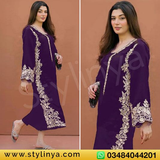 Larobe Embroidered Unstitched Dhanak 2Pc Suit - SL1010