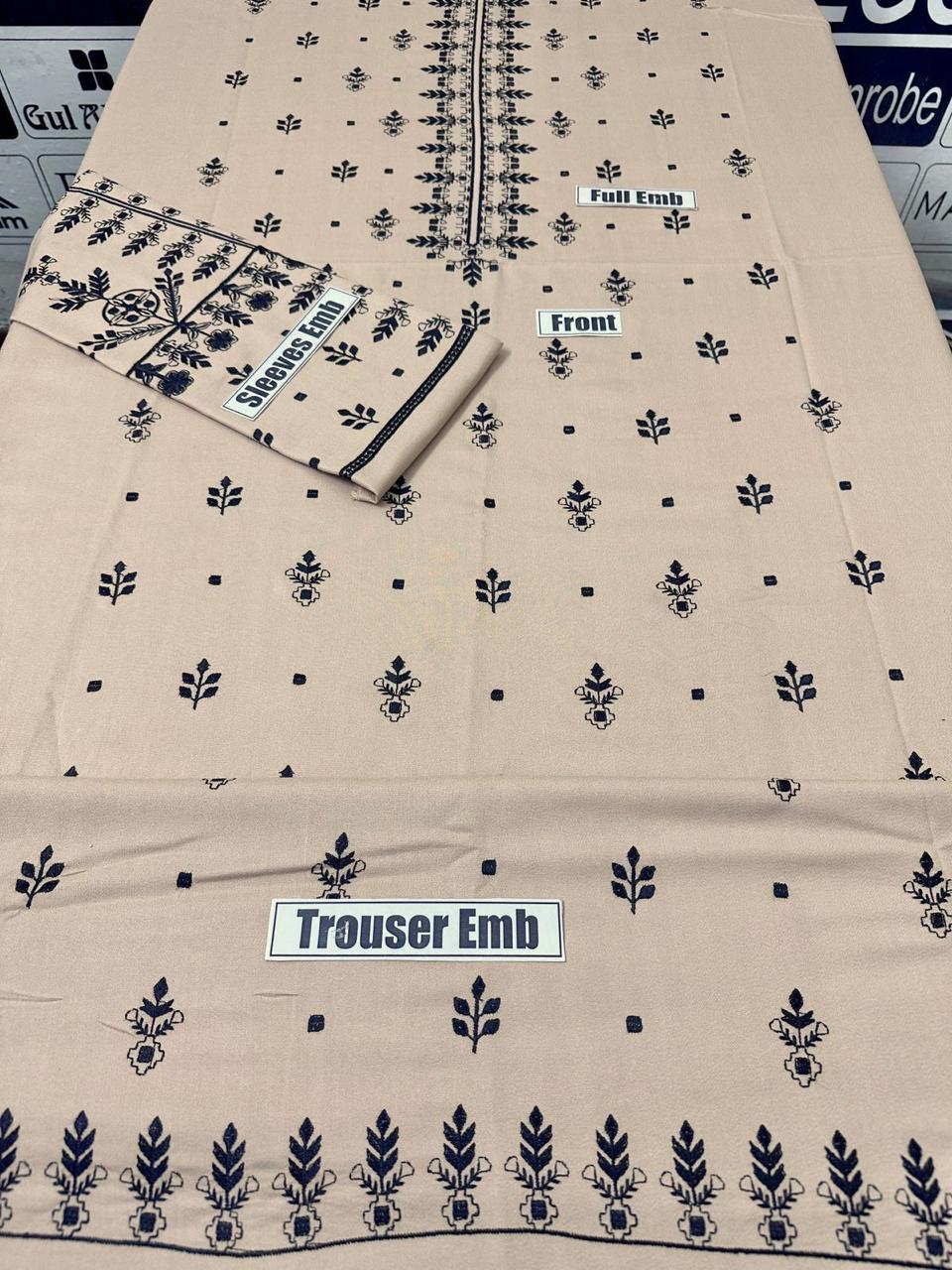 Zara Shahjahan Embroidered Unstitched Dhanak 2Pc Suit - SL1004