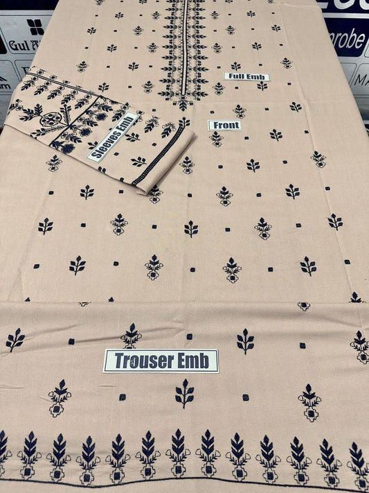 Zara Shahjahan Embroidered Unstitched Dhanak 2Pc Suit - SL1004