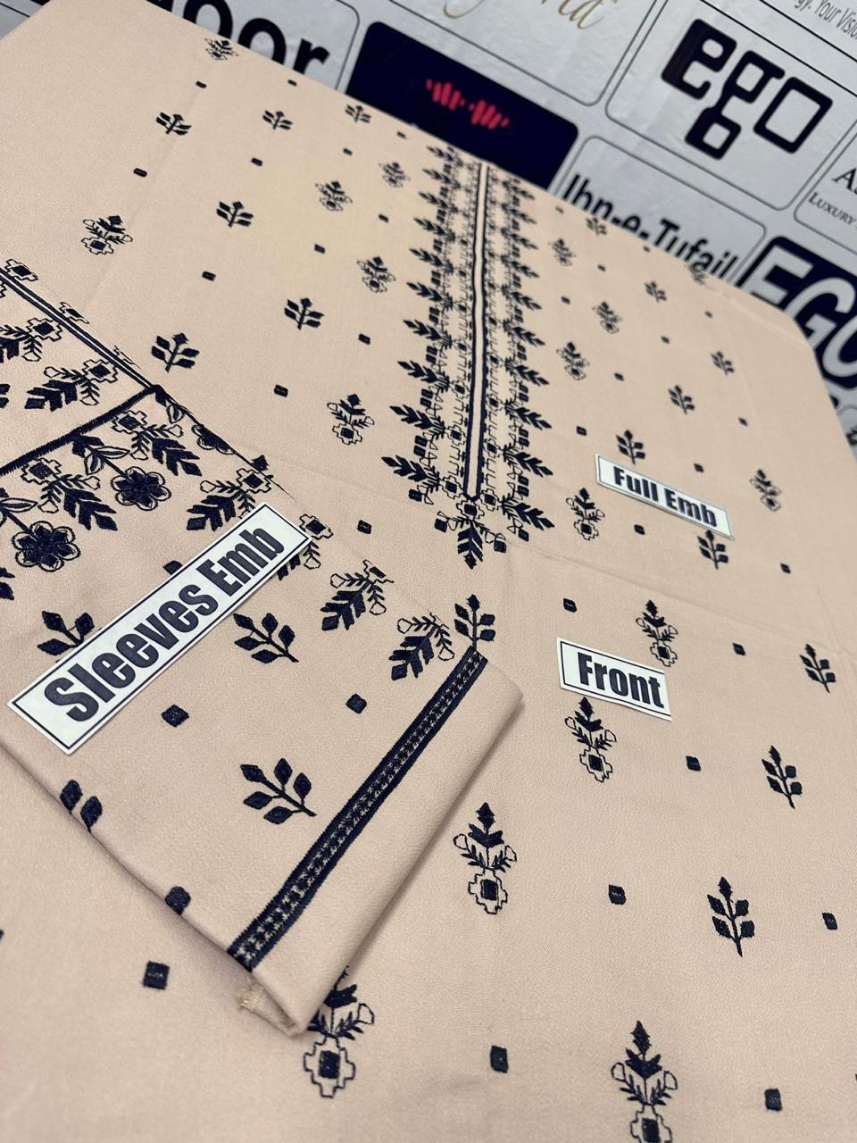 Zara Shahjahan Embroidered Unstitched Dhanak 2Pc Suit - SL1004