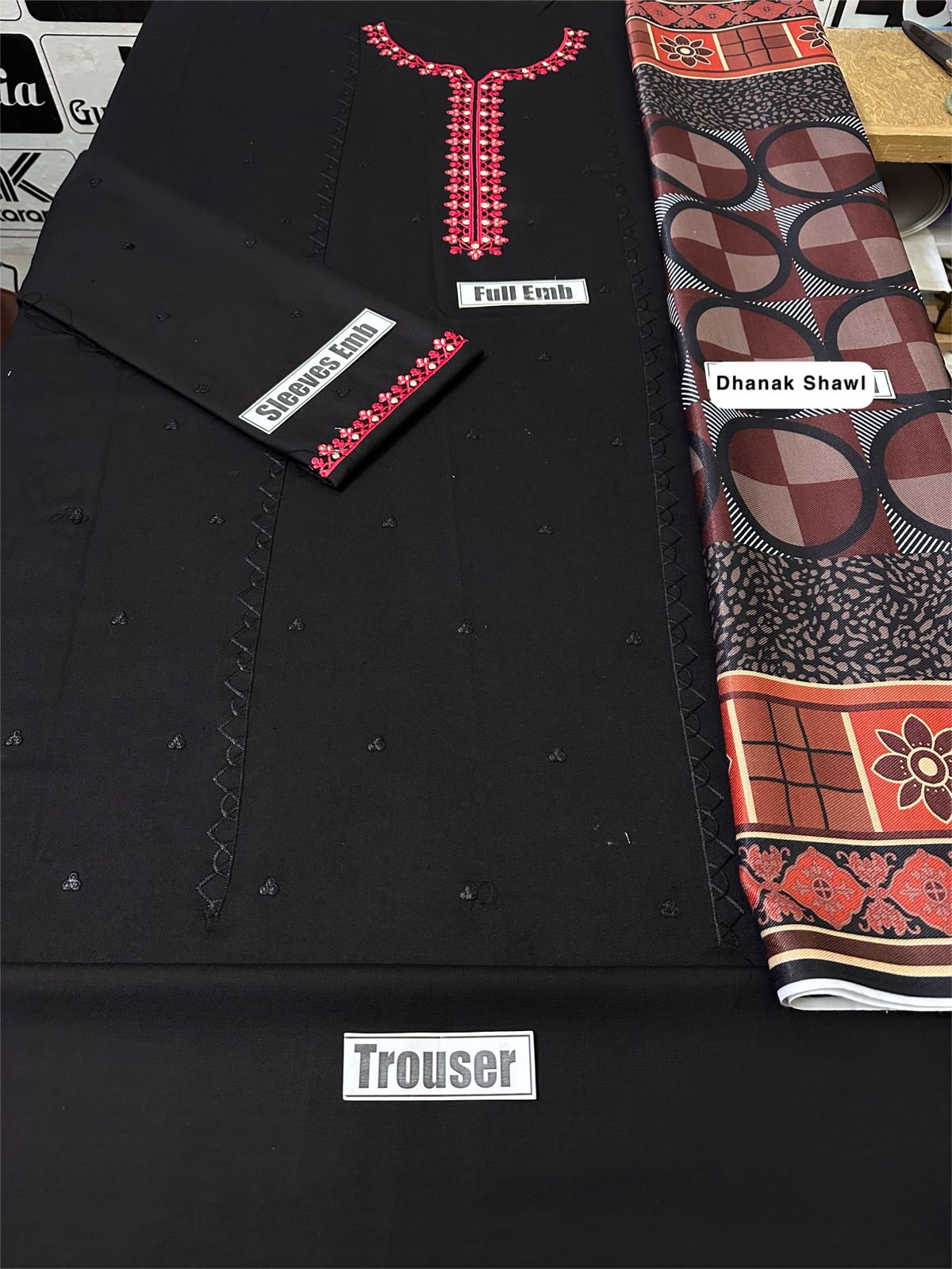 Aisling Embroidered Unstitched Dhanak 3Pc Suit - SL1001