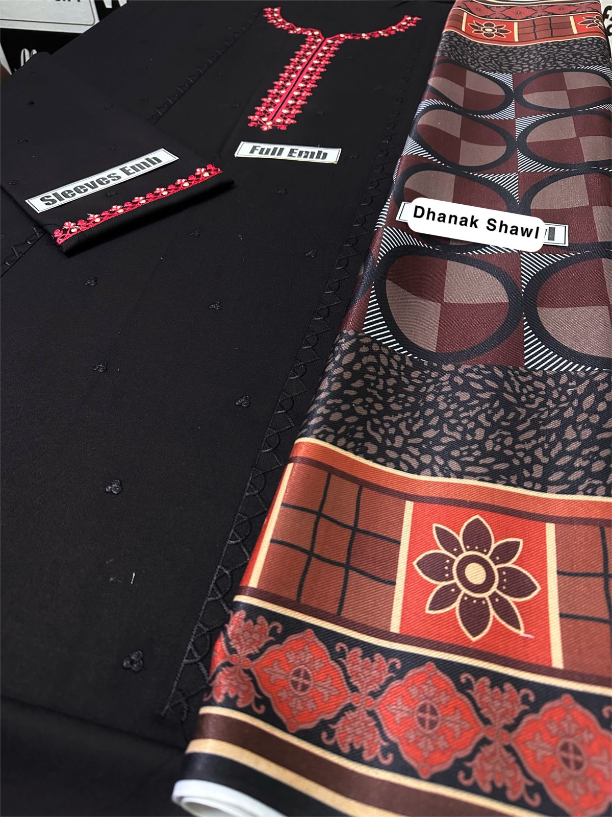 Aisling Embroidered Unstitched Dhanak 3Pc Suit - SL1001