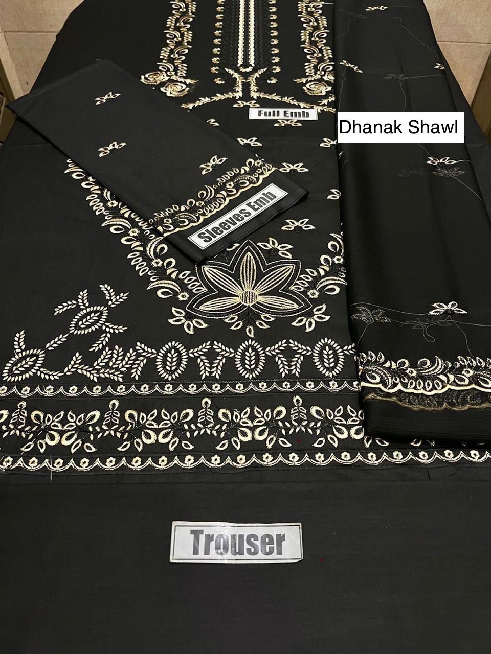 Khaadi Embroidered Unstitched Dhanak 3Pc Suit - SL1001