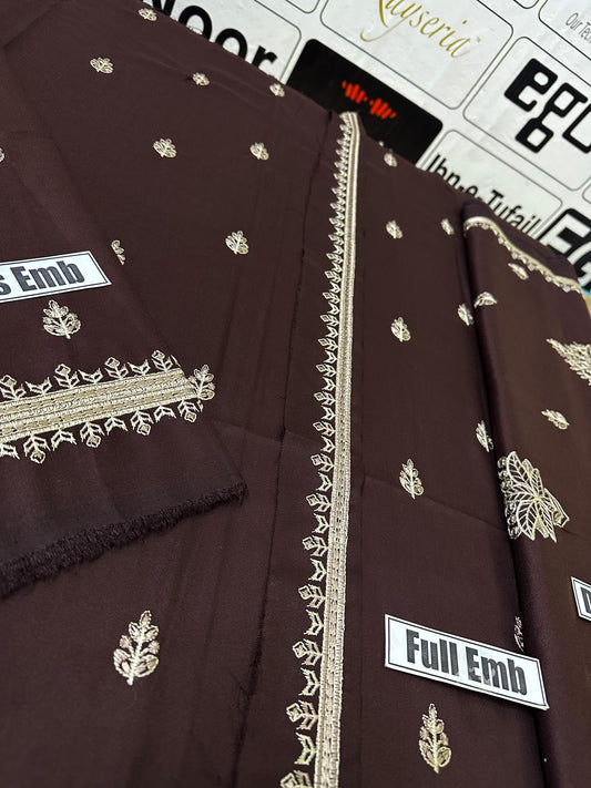 Kayseria Embroidered Unstitched Dhanak 3Pc Suit - SL1001