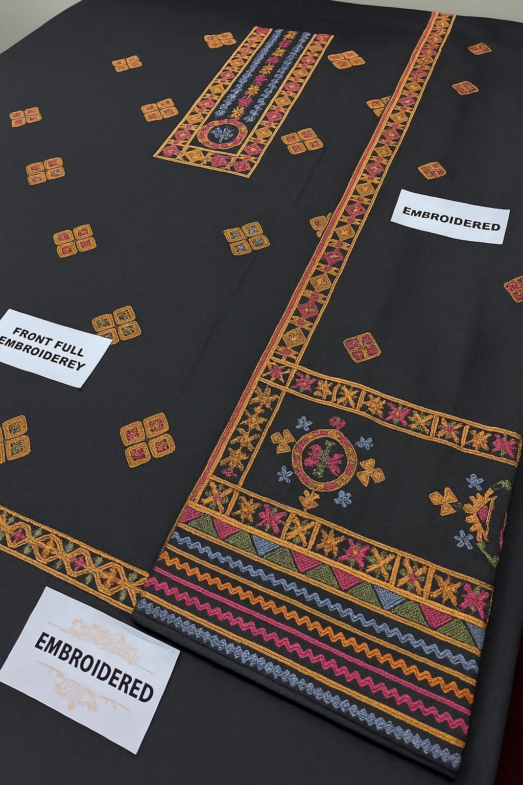 BAREEZE Embroidered Unstitched Dhanak 3Pc Suit - SL1001