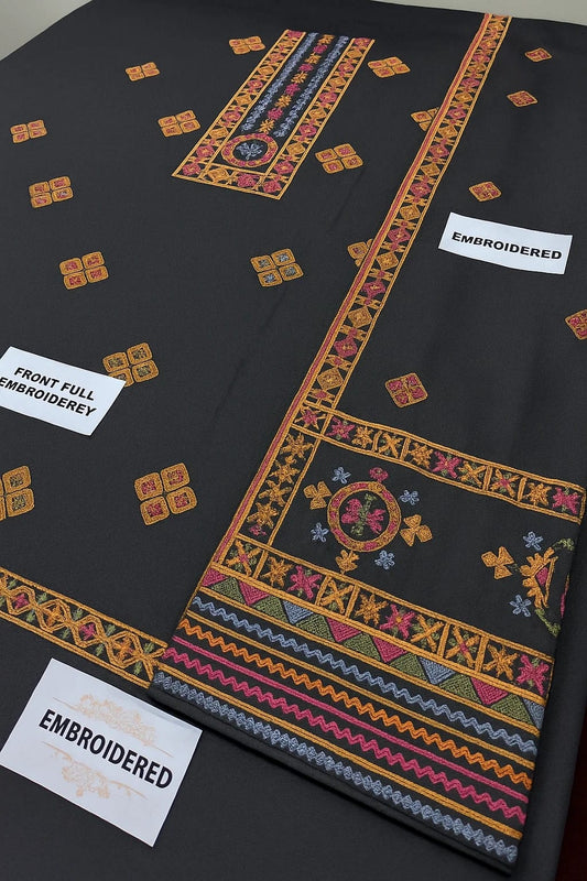 BAREEZE Embroidered Unstitched Dhanak 3Pc Suit - SL1001