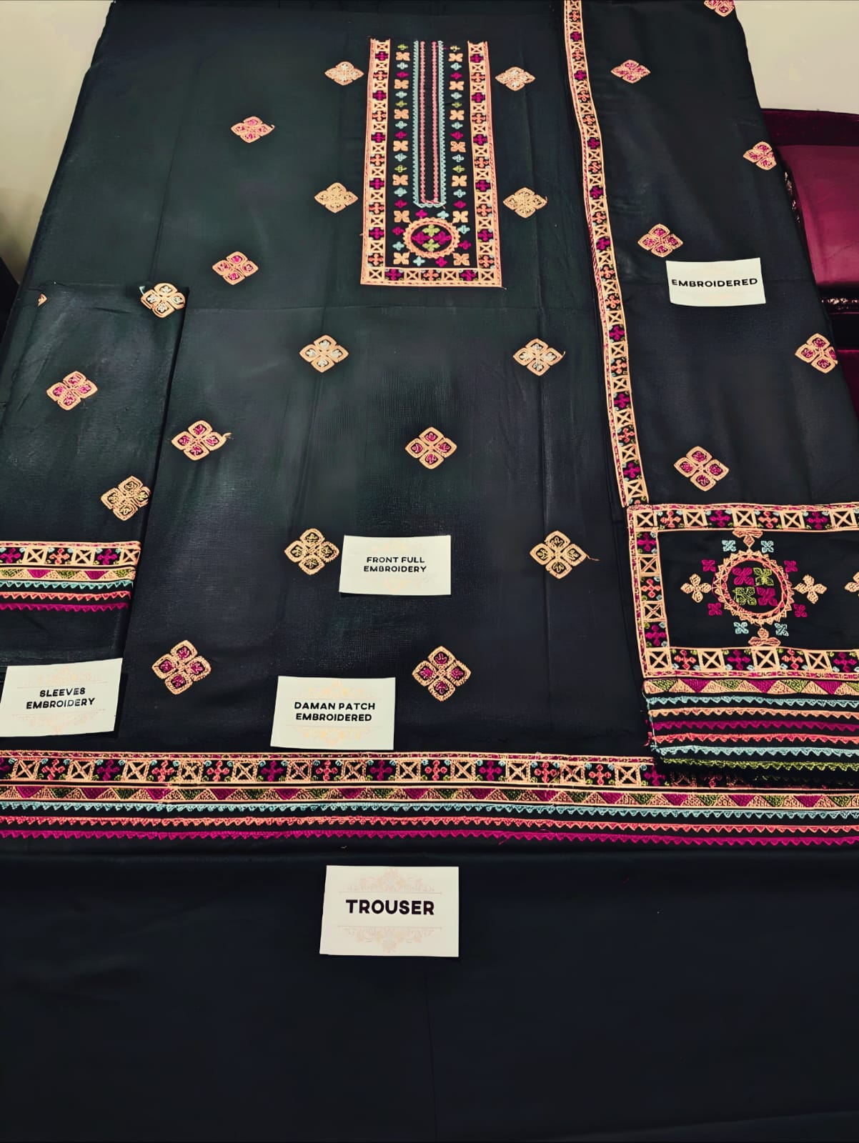 BAREEZE Embroidered Unstitched Dhanak 3Pc Suit - SL1001