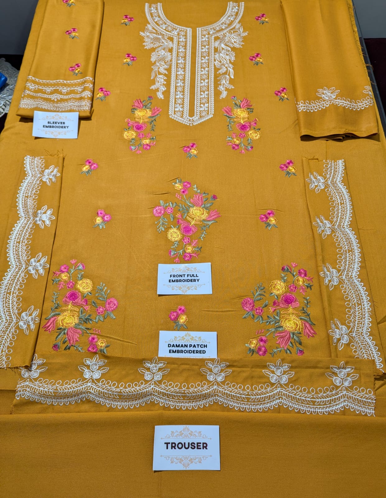 CRIMSON Embroidered Unstitched Dhanak 3Pc Suit - SL1001