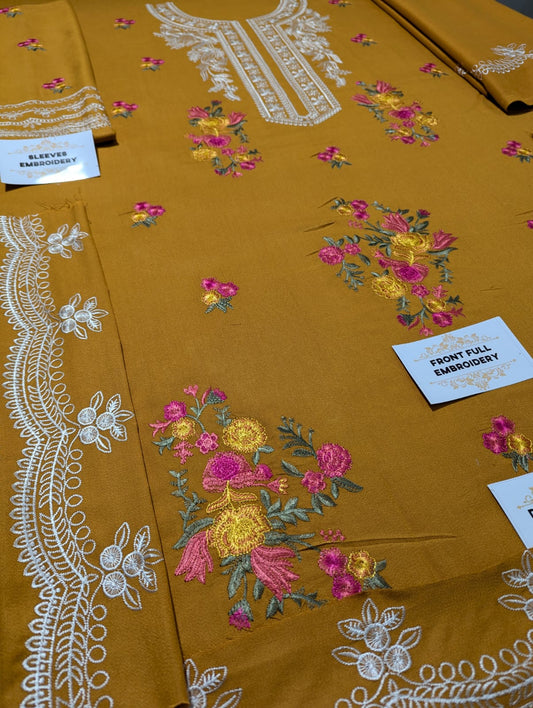 CRIMSON Embroidered Unstitched Dhanak 3Pc Suit - SL1001