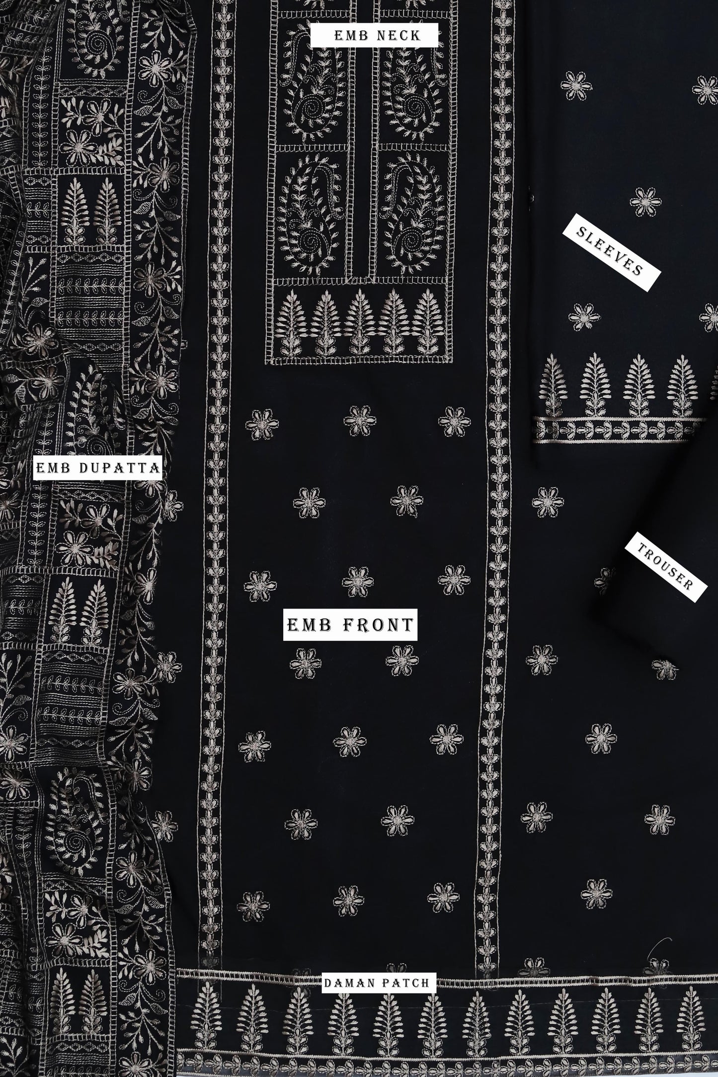 BAREEZE Embroidered Unstitched KARANDI 3Pc Suit - SL1001