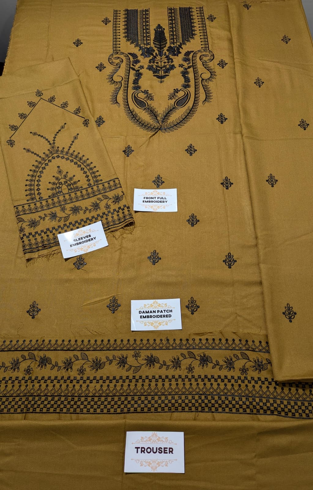 URGE Embroidered Unstitched Dhanak 3Pc Suit - SL1001