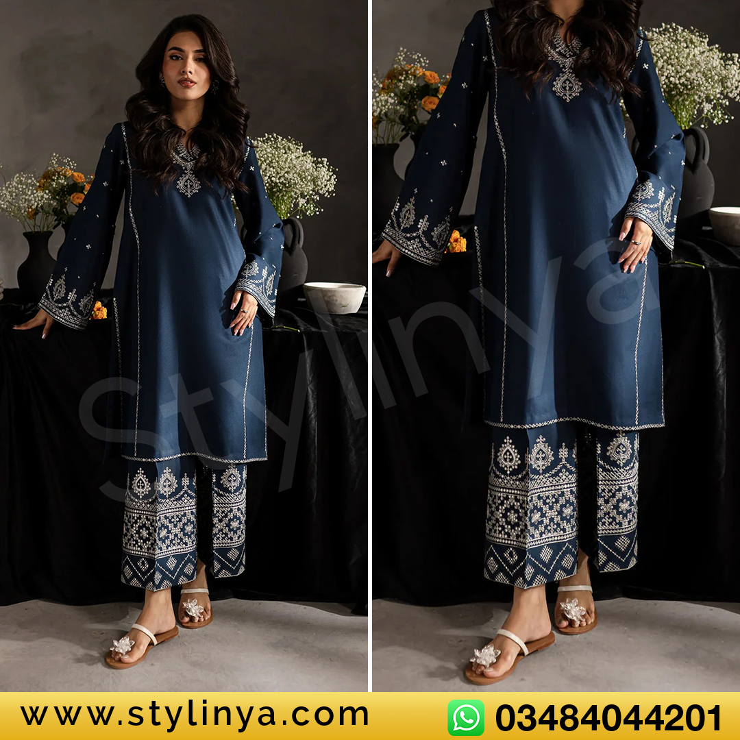 BATIK - 2PC LAWN SEQUIN EMBROIDERED SHIRT AND EMBROIDERED TROUSER