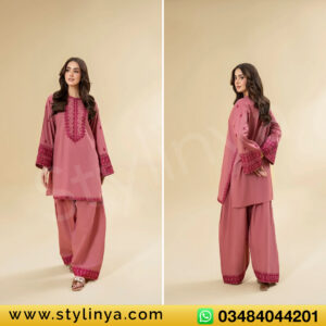 Sultania Embroidered Dhanak Winter 2 Piece Dress