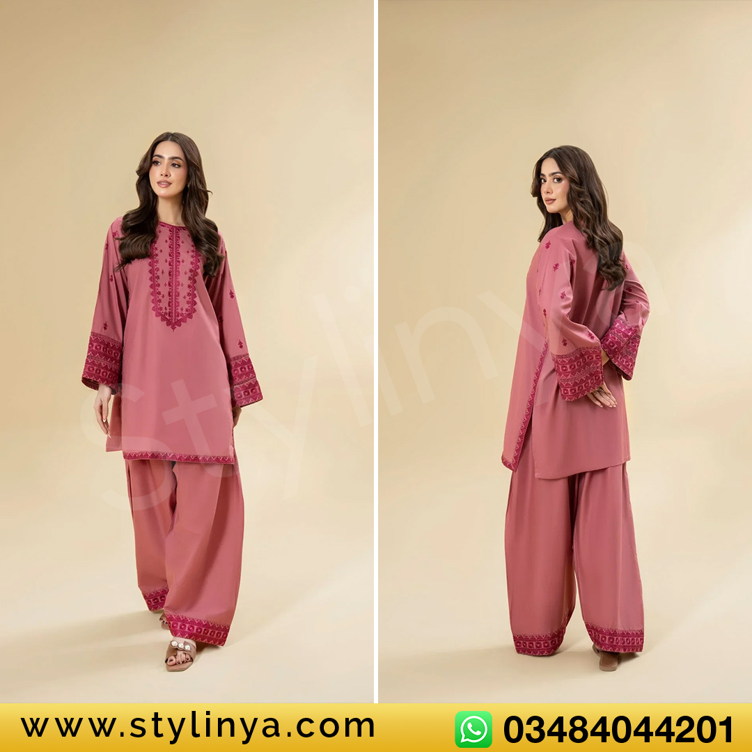 Sultania Embroidered Dhanak Winter 2 Piece Dress