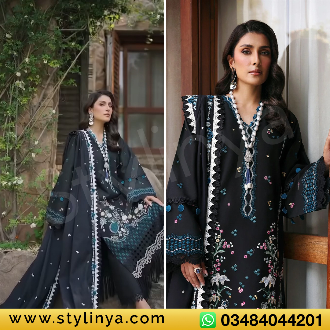 Republic Black Luxury Lawn Collection Replica