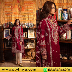 Zaha Embroidered Dhanak Suit Unstitched 3 Piece