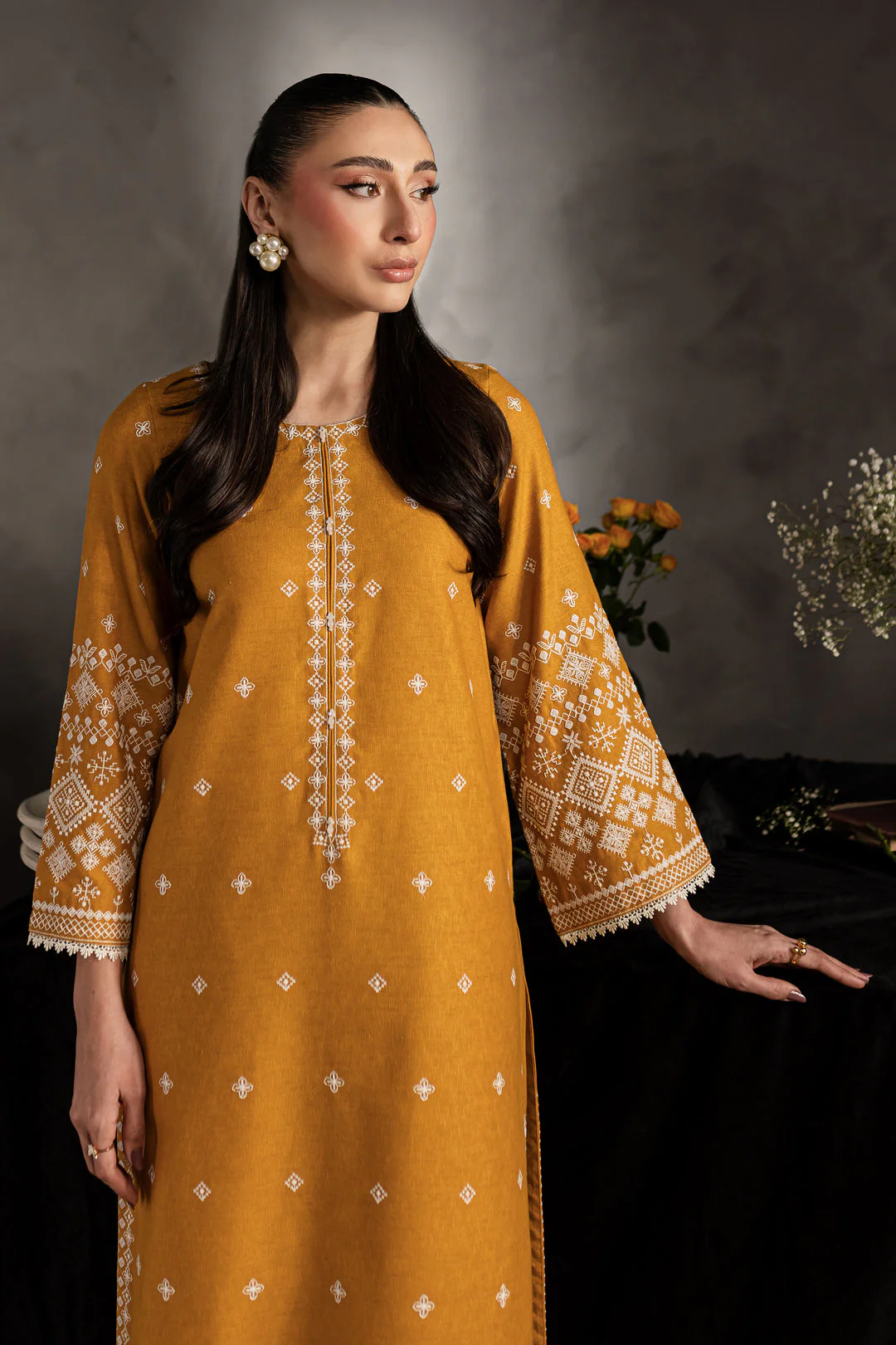 Alkaram Embroidered Dhanak Winter 2 Piece Dress