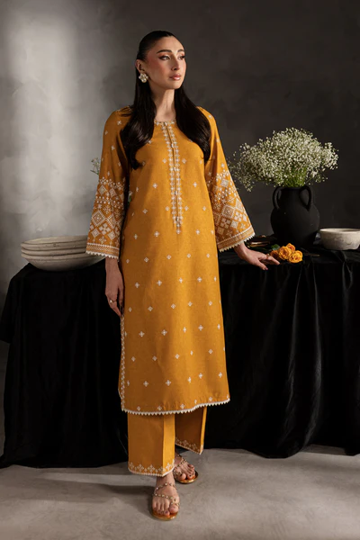 Alkaram Embroidered Dhanak Winter 2 Piece Dress