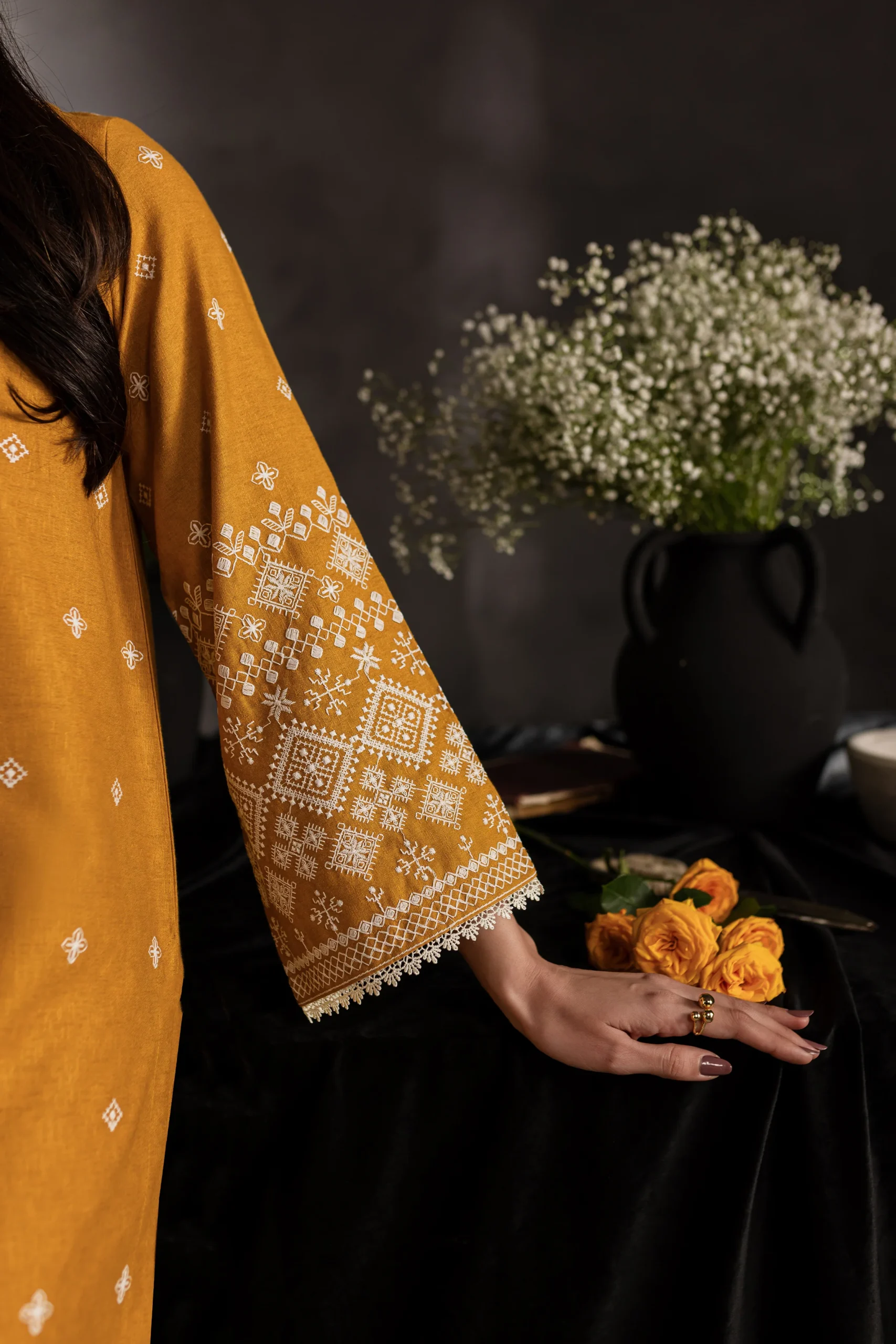 Alkaram Embroidered Dhanak Winter 2 Piece Dress