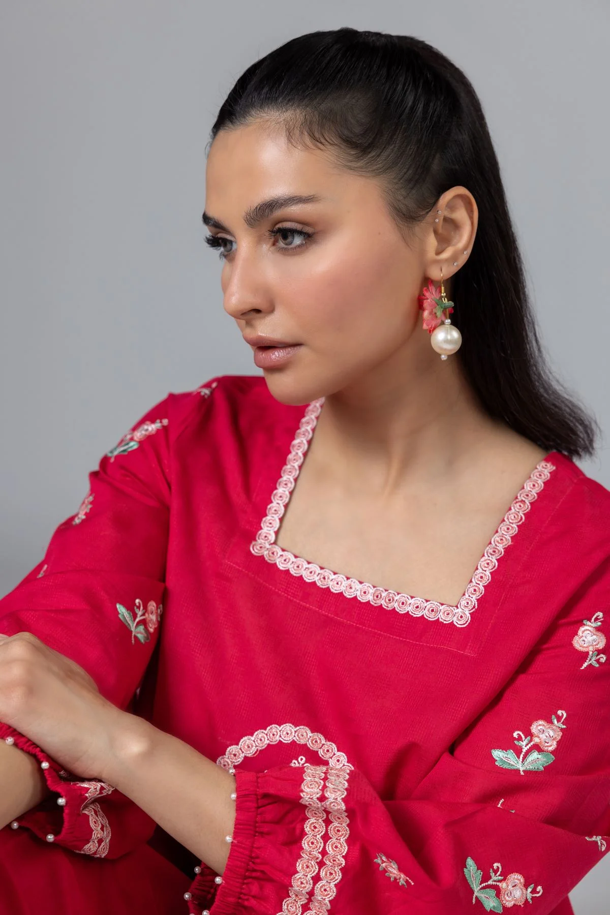 embroidered kurta set