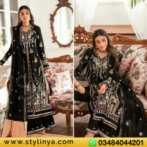 Qalamkar Luxury Lawn Embroidered 3Pc Suit SB-03 Misha