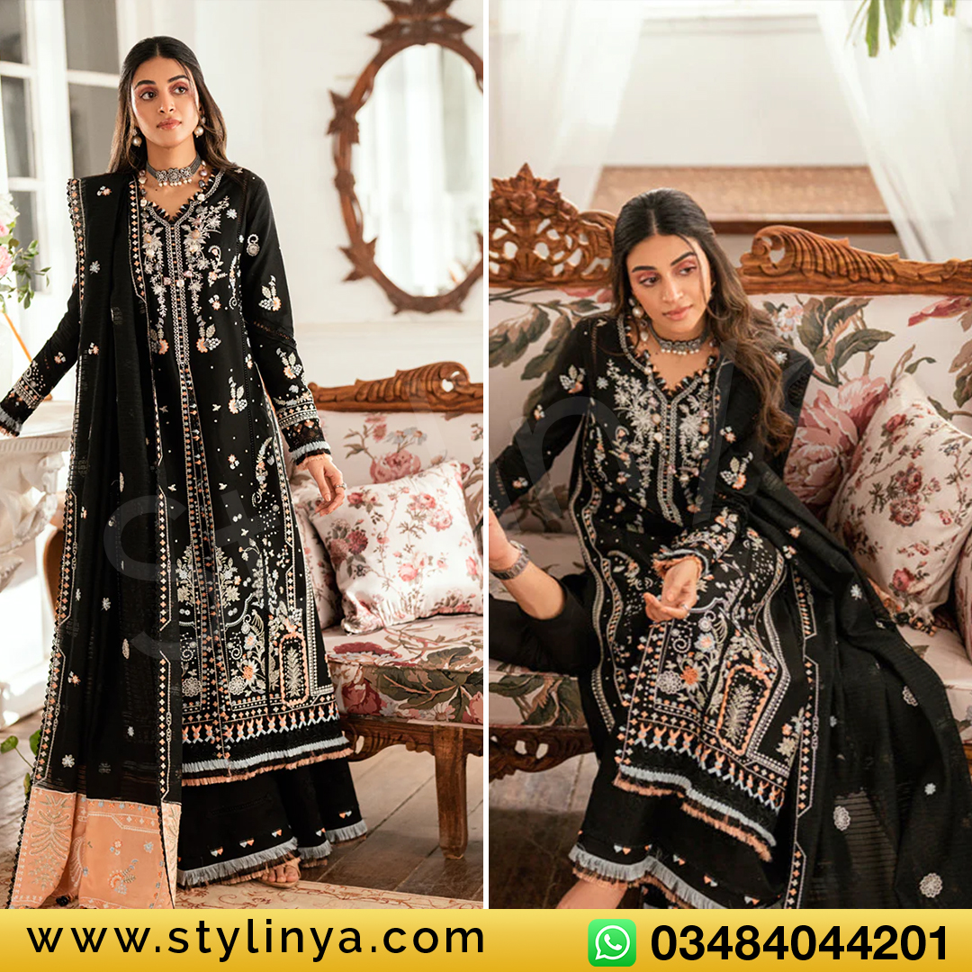 Qalamkar Luxury Lawn Embroidered 3Pc Suit SB-03 Misha