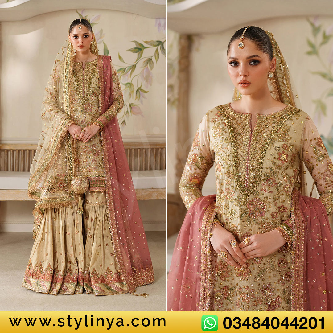 Baroque Chantelle Embroidered Net Unstitched 3Pc