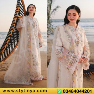 Qalamkar Sahil Luxury Lawn Embroidered 3 Piece suit