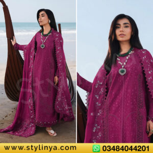Qalamkar Sahil Embroidered Luxury Lawn Unstitched 3Pc