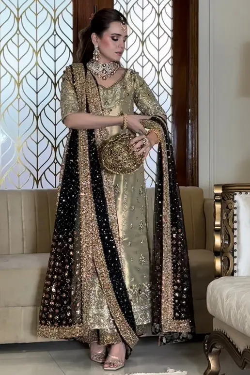 Haris Shakeel Luxury Myssory Embroidered 3 Piece Unstitched