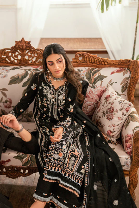 Qalamkar Luxury Lawn Embroidered 3Pc Suit SB-03 Misha