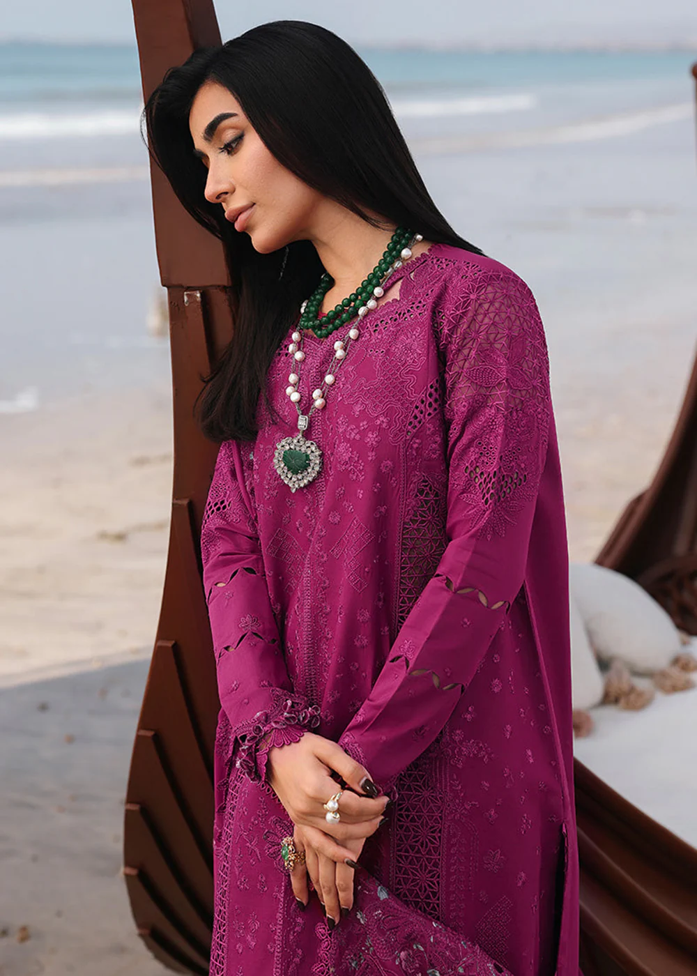 Qalamkar Sahil Embroidered Luxury Lawn Unstitched 3Pc