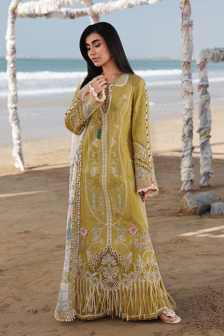 Qalamkar Lawn Chikankari Embroidered Luxury 3 piece
