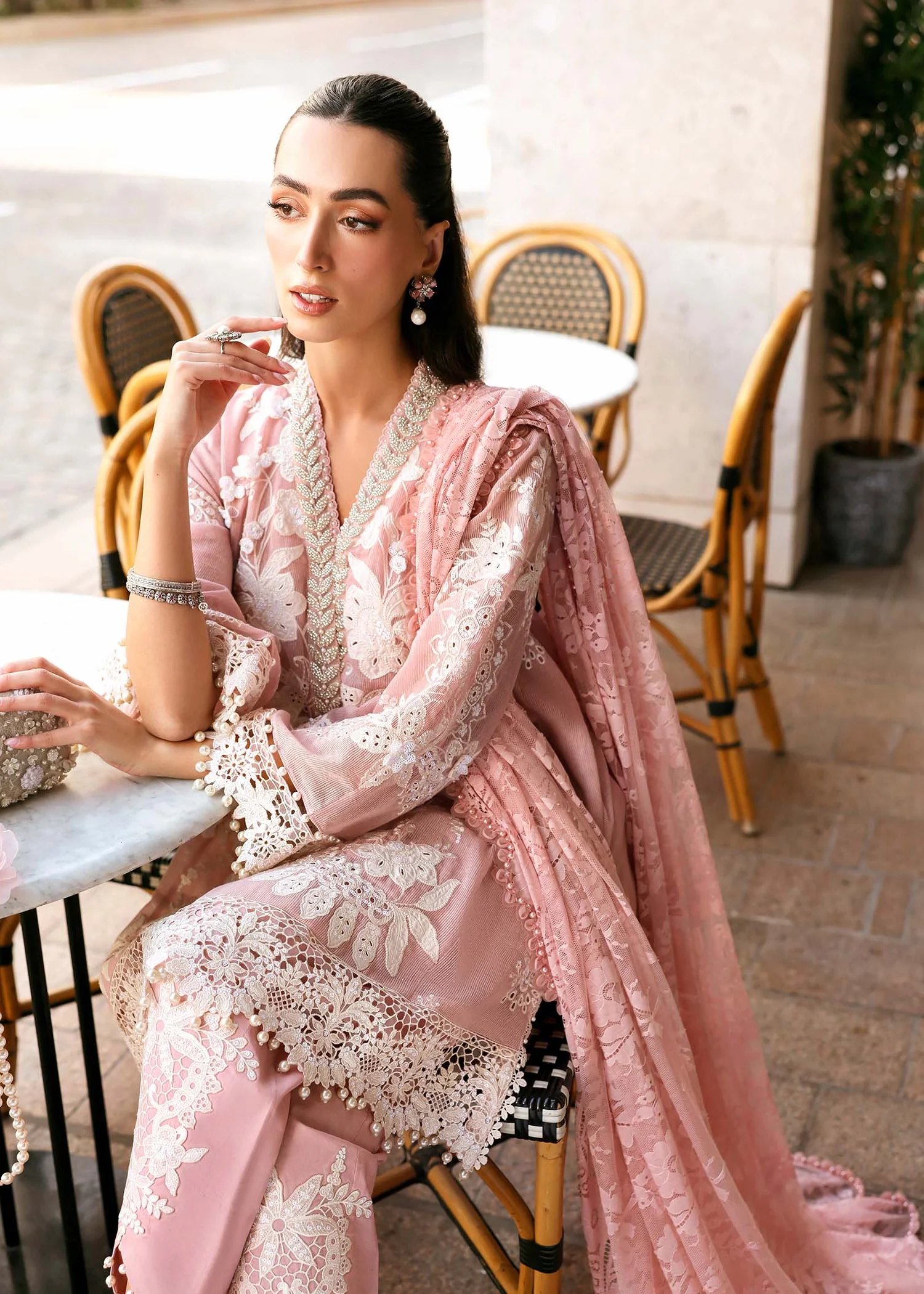3 Piece Unstitched Embroidered Lawn Karandi Suit