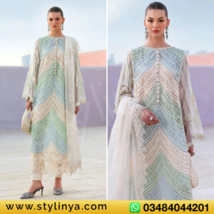 Maria.B Luxury Lawn Chikenkari Unstitched Embroidered 3Pc Suit