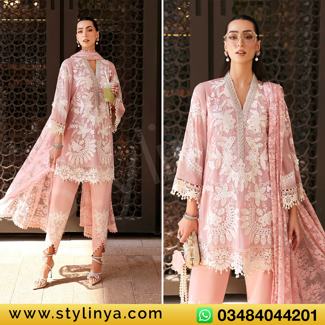 3 Piece Unstitched Embroidered Lawn Karandi Suit