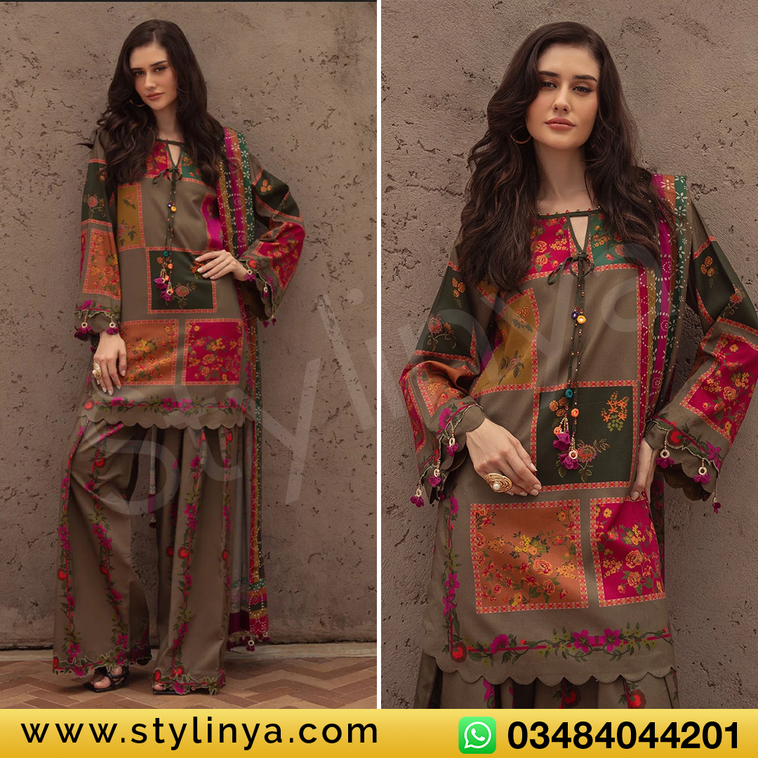 Winter 3PC Karandi Digital Print Dress