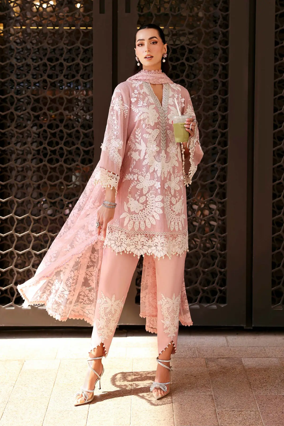 3 Piece Unstitched Embroidered Lawn Karandi Suit